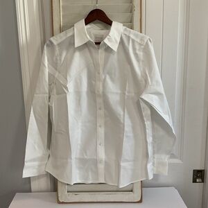 Chico's White Dress Shirt Classic Tailored Cotton Size 1